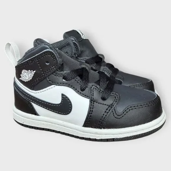 Nike Air Jordan 1 Mid Shoes Toddler TD size 7C Black White Noir DQ8425-010 NIB - Picture 5 of 12